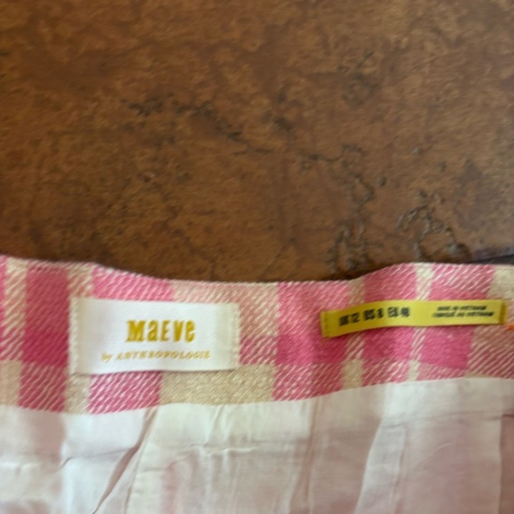 Anthropologie‎ Maeve Gingham Pink Shorts - Picture 8 of 8